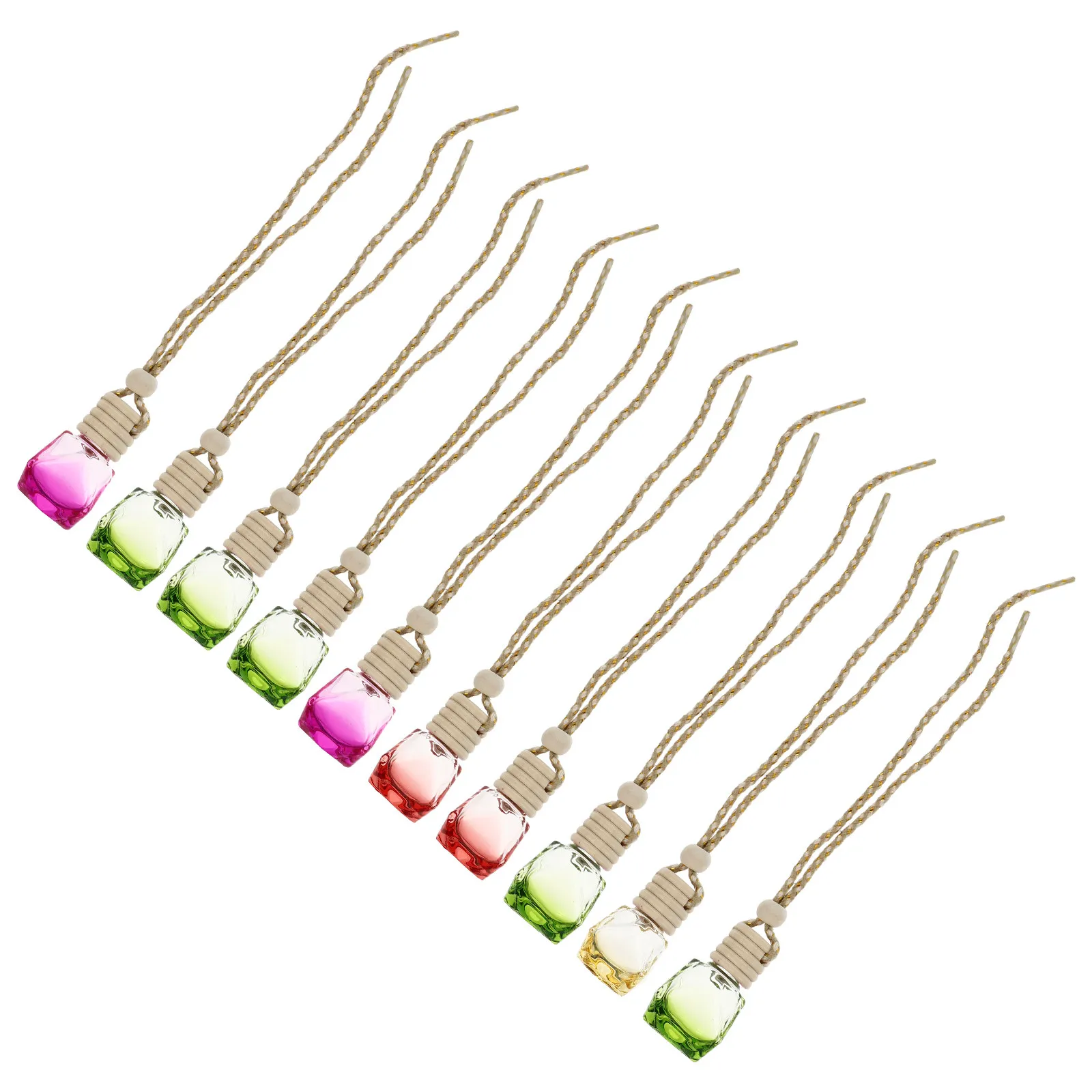 

10Pcs Car Perfume Bottle Hanging Refillable Empty Bottles Portable Air Freshener Container Glass Pendant Aroma Diffuser