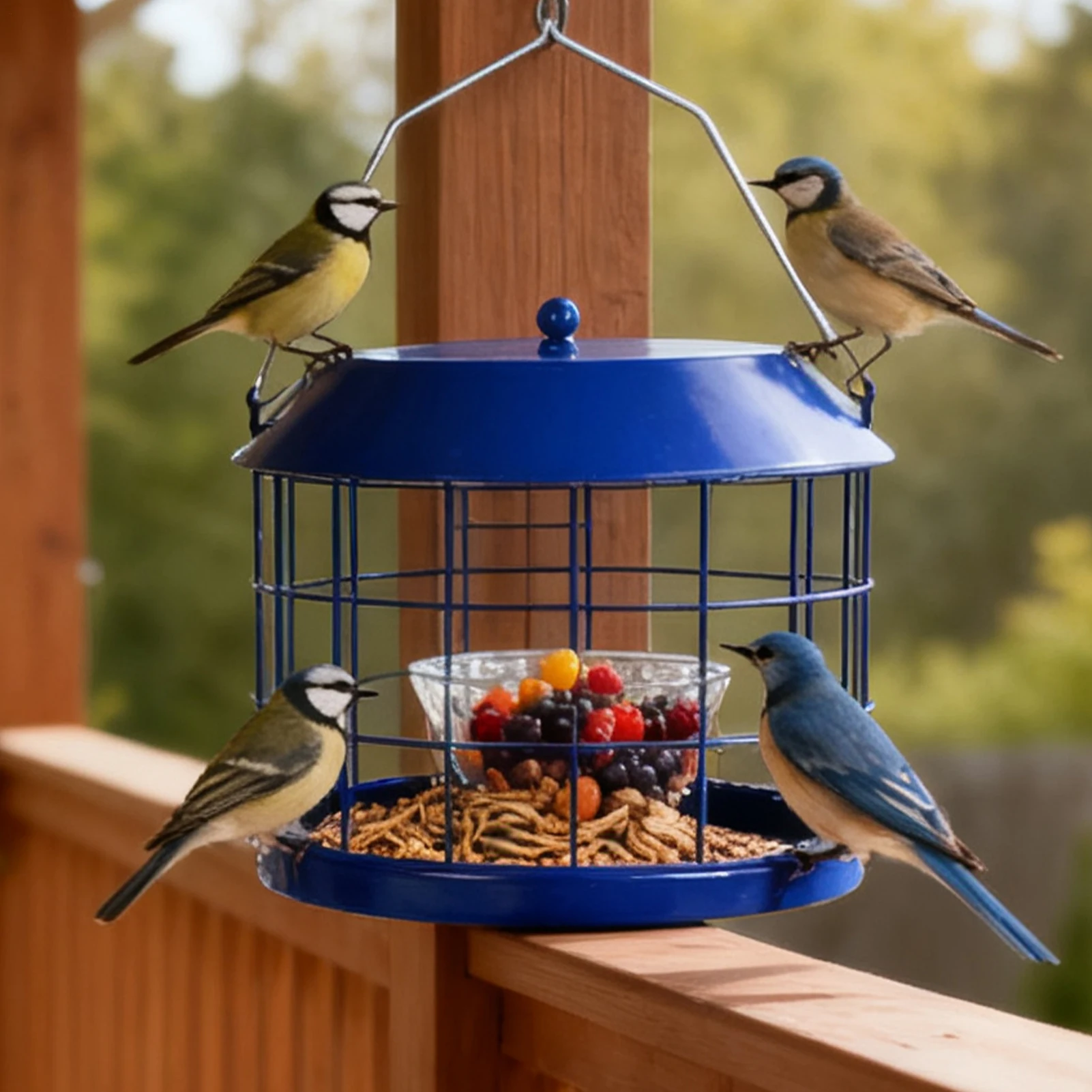 

Squirrel Proof Bird Feeders Caged Garden Decor Outdoor Bird Feeder For Garden Backyard Patio Lawn Window Balcony Deck Wildlife