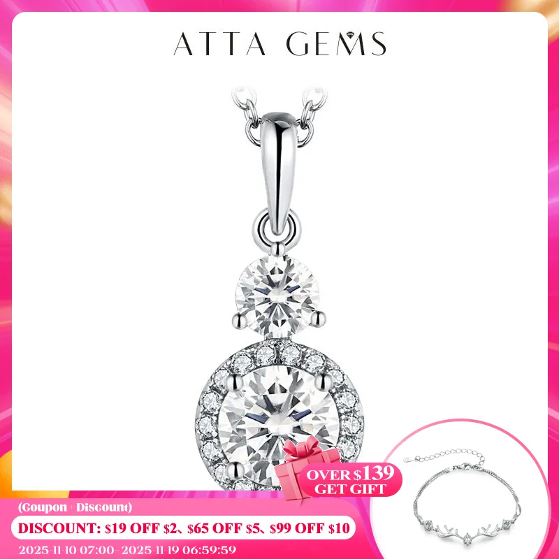 

Женские круглые ожерелья из серебра 6,5 пробы с муассанитом, 925 мм