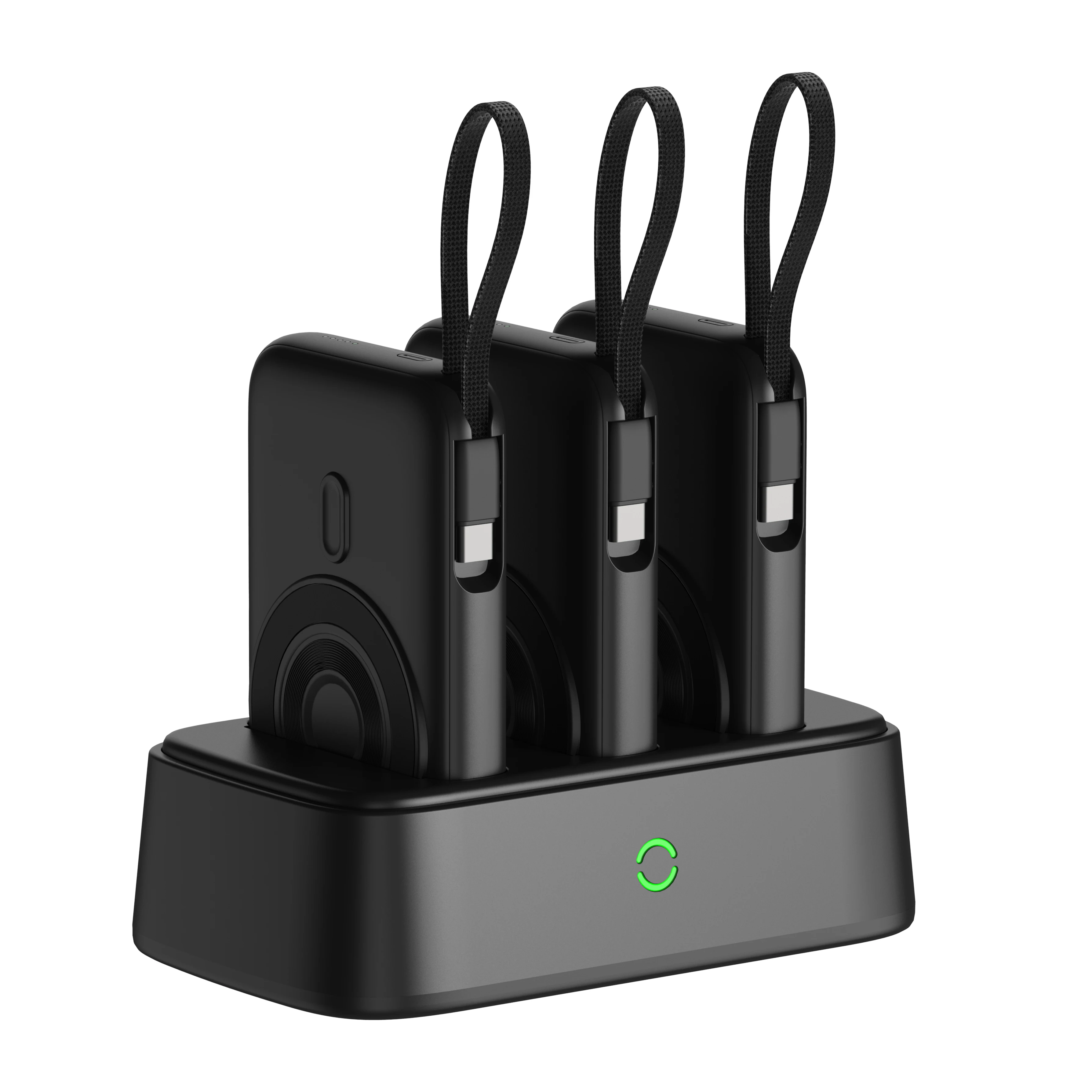 Domars Shared Power Bank Combo Set 3 x 10000mAh Magnetic Fast Charging Portable Battery CCC Certified Built-in Data Cable