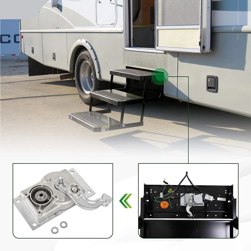 379160 RV Gear Box Linkage with A Compatible with Electric Steps Series 22, 23, 28A, 30, 32, 33, 34, 35, 36, 38, and 40