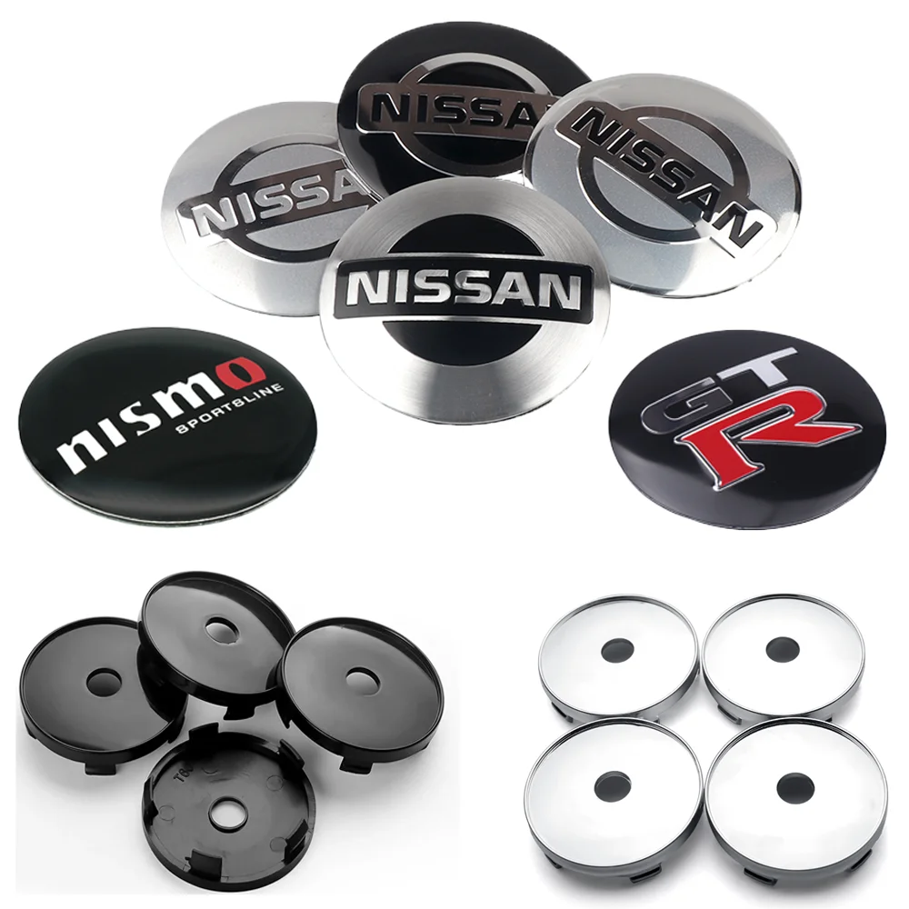 4pcs 56/60mm Car Wheel Center Hub Caps Tire Rim Covers Replacement Decoration For Nissan Nismo GTR Versa X-Trail Xterra Qashqai