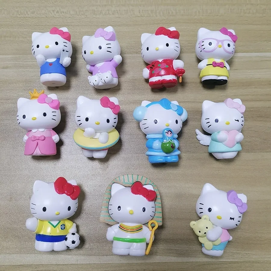 Sanrio Hello Kitty Mini Cute Figure Japan Anime HelloKitty Model Toy Table Ornaments Kawaii DIY Pendants Girls Toy Birthday Gift