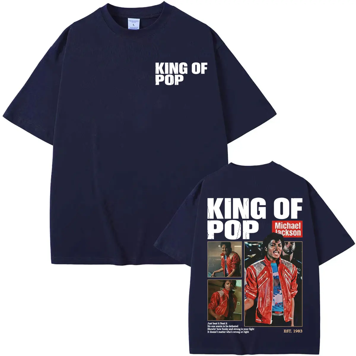 Michael Jackson Beat It King of Pop Fan Gift T Shirts Men's Clothing Harajuku Streetwear T-shirt Summer Tops 100% Cotton T Shirt