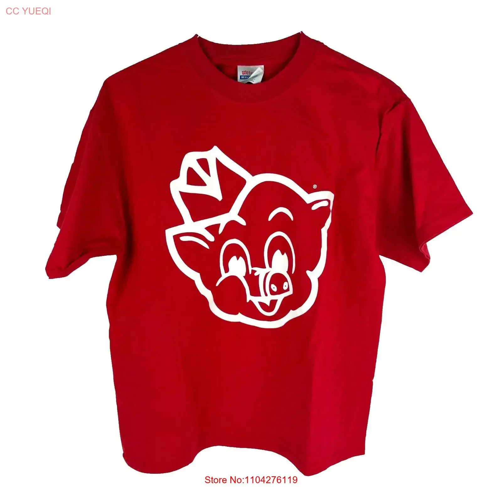 Vintage Piggly Wiggly on Hilton Head Island T Shirt Red Im Big the Pig Size L vintage Washed Casual Unisex Versatile streetwear