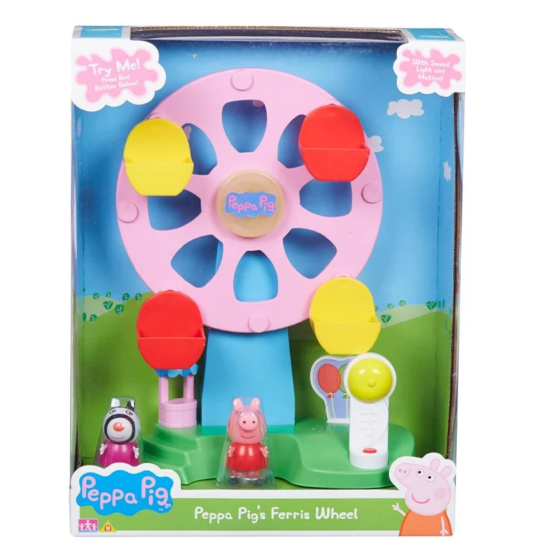 Figuras de acción de Peppa Pig, Noria, modelos de animales de dibujos animados, juguetes para niños, regalo de Navidad