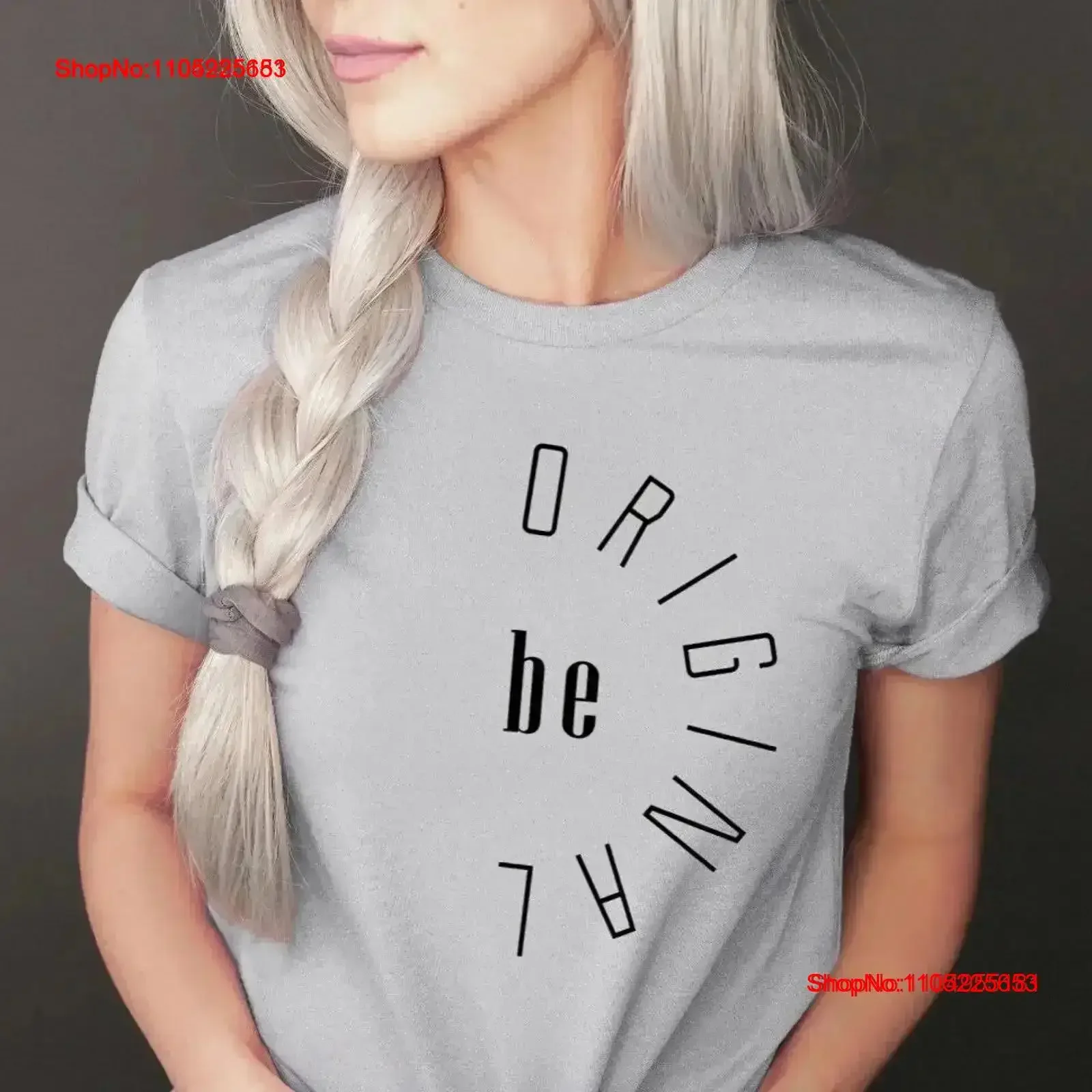 Camiseta Be Original minimalista inspiradora con frase frase Simple positividad vintage lavada estirada moda ligeramente