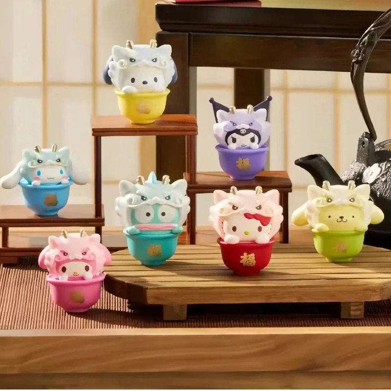 

New Product In Stock Meiletipa Cha Dog Kt Cat Zhaofu Dragon Brocade Series Blind Box Doll Handmade Desktop Ornament Birthday Gif