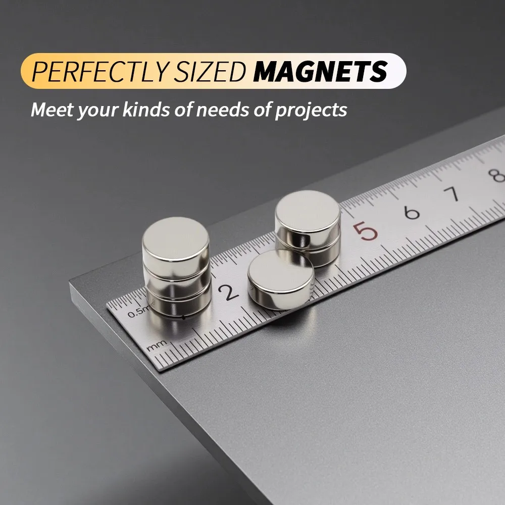 12x5mm Round Neodymium Disc Magnets Small Strong N35 NdFeB Magnets for Fridge DIY Craft Office & Tool Storage