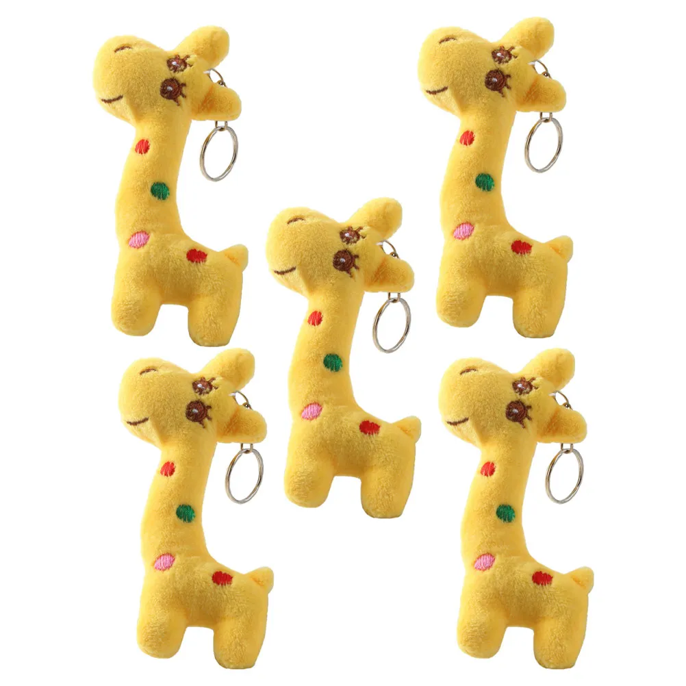 

5Pcs Giraffe Cartoon Bag Key Chains Hanging Decoration Random Color Creative Key Rings Pendant for Backpack Luggage
