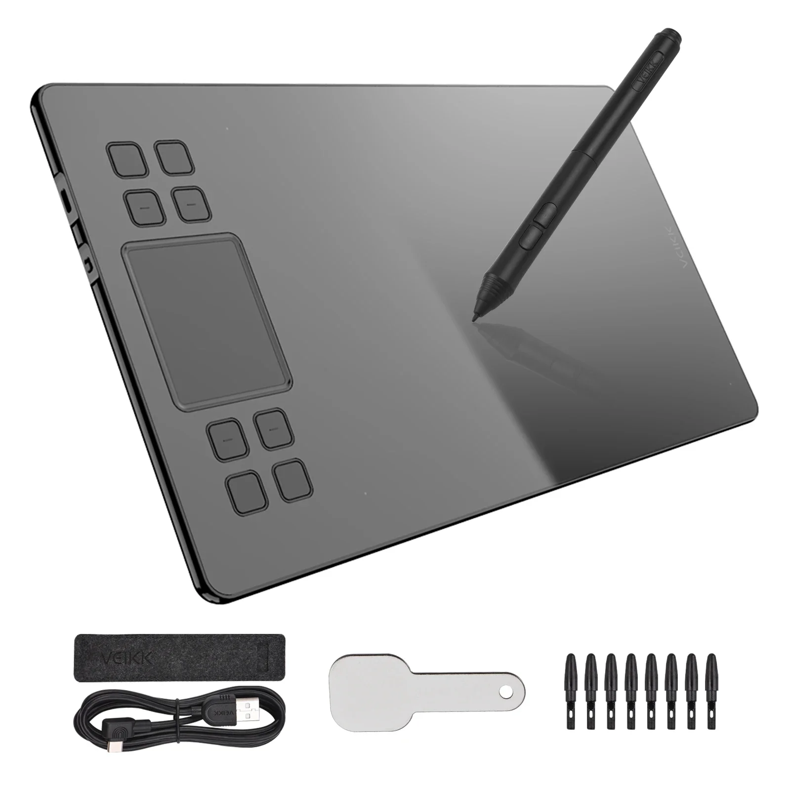 A50 10x6 inch Graphics Drawing Tablet with 8192 levels Battery-Free Passive Pen Pressure Sensitivity for Digital Tablet