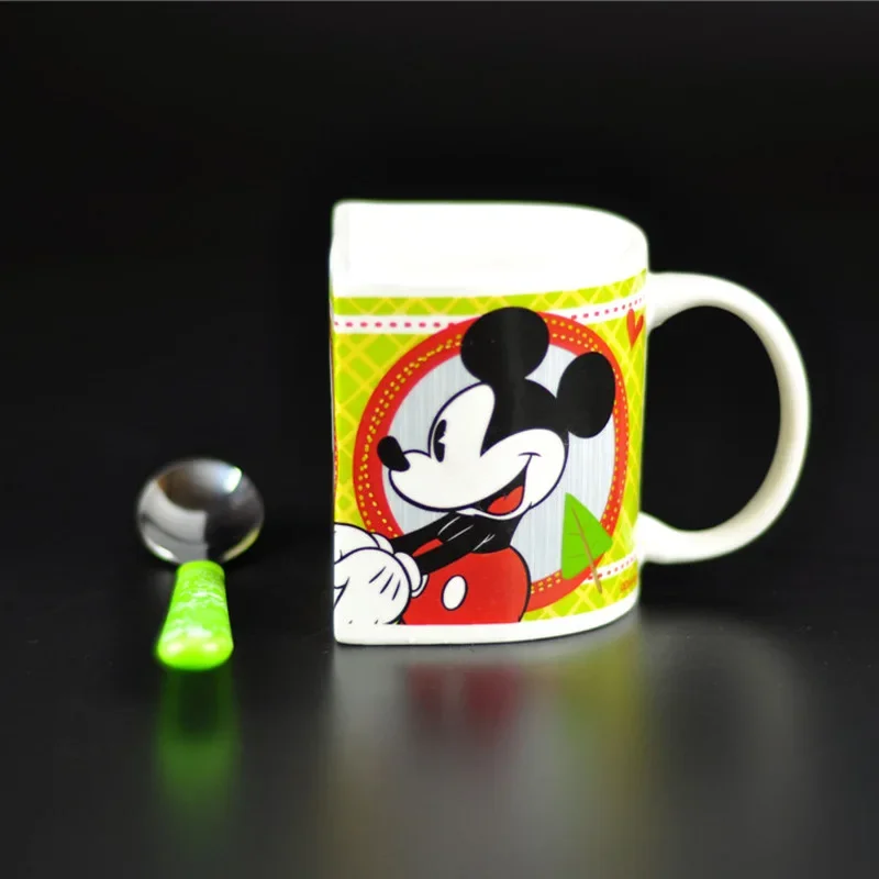 

Disney Mickey Creative Shape Matching Mug Kawaii Cartoon Minnie Home Ceramic Creative Juice Coffee Mug Kids Birthday Gift