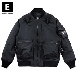 Compass Jacket Streetwear Bomber Jacket Coat Men Multi-pocket Design Cargo Jackets Male Black Techwear Tactics Big Size 4XL