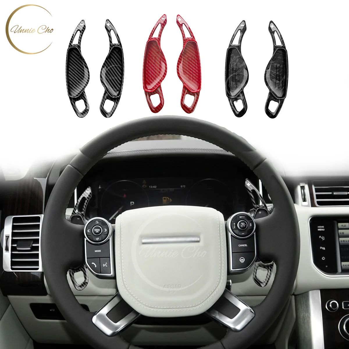 

For Range Rover Sport Vogue Discovery 2010-2022 Paddle Shifters Imitation Carbon Fiber Steering Wheel Shift Paddles Car Styling