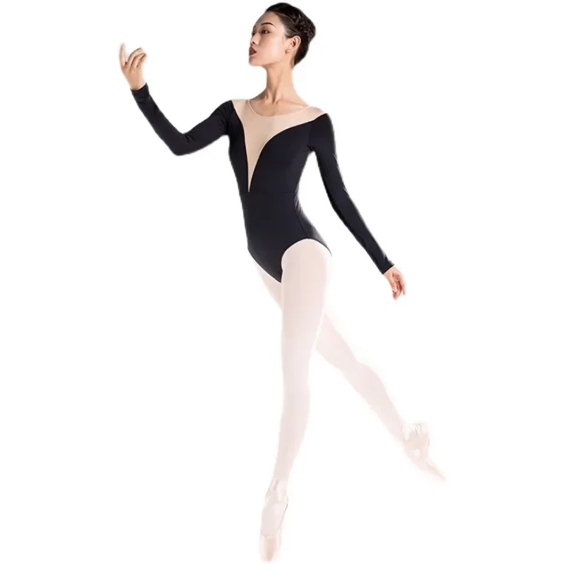 body da balletto per pratica di danza personalizzato, tuta da ginnastica, tuta da yoga aerea a maniche lunghe, body da balletto per donna