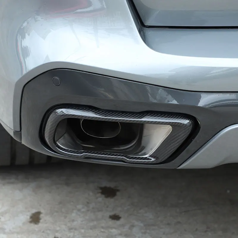 

For BMW X5 X6 X7 G05 G06 G07 2019-2025 Real Carbon Fiber Car Tail Pipes Exhaust Pipe Cover Trim Stickers Car Accessories