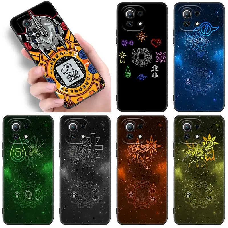 Digimon Logo Phone Case For funda Xiaomi Mi 13 12 11 Lite NE 11T 12T 12S Pro 11i Redmi 12C 10C 10A 9T 9C 9A 8A Black Cover