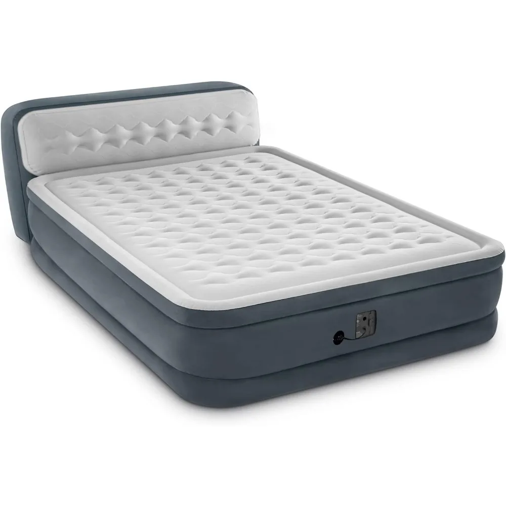 Deluxe 18 Inch Queen Sized Air Mattress Comforting Bed with Built in Electric Pump and Ultra Plush Supportive