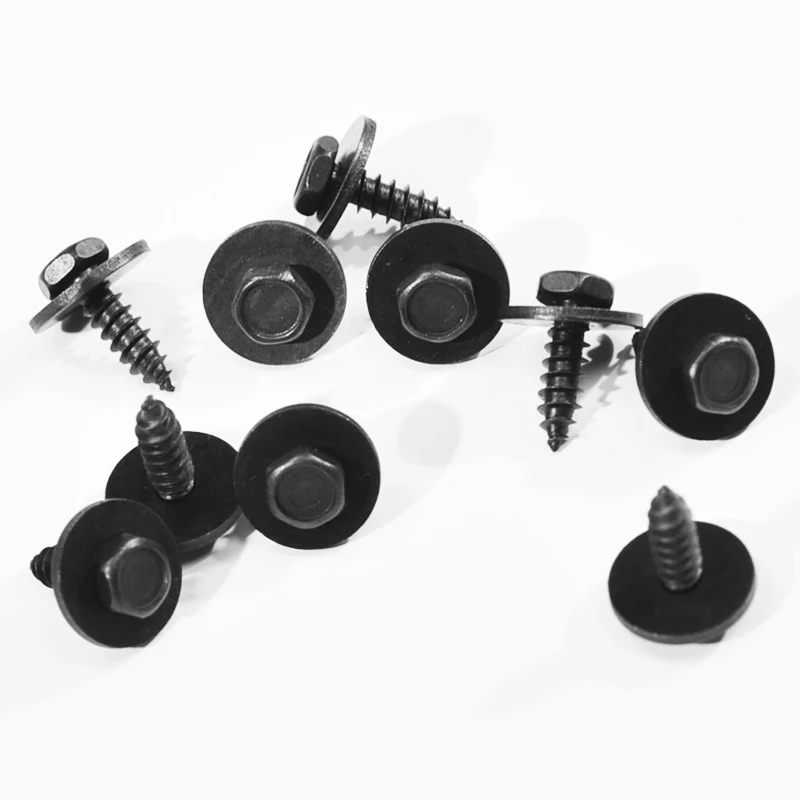 20Pcs/Set Self Tapping Tapper Screw And Washer For BMW 4.8 x 19 mm Black 8mm Self Tapping Tapper Screws