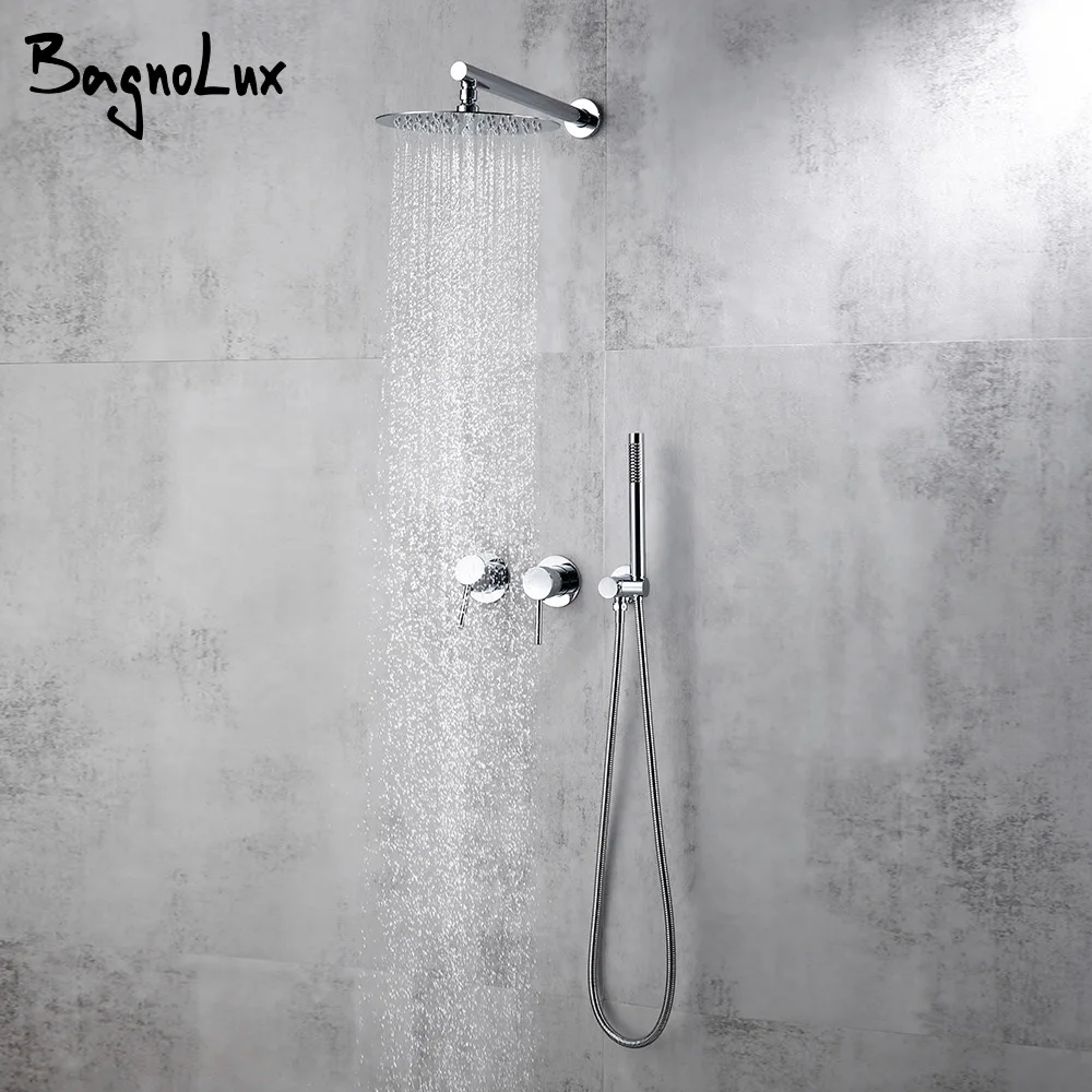 

Набор для душа настенный смеситель для душа 8/10/12 дюймов дождевая Насадка Набор дождевая Скрытая Душевая система