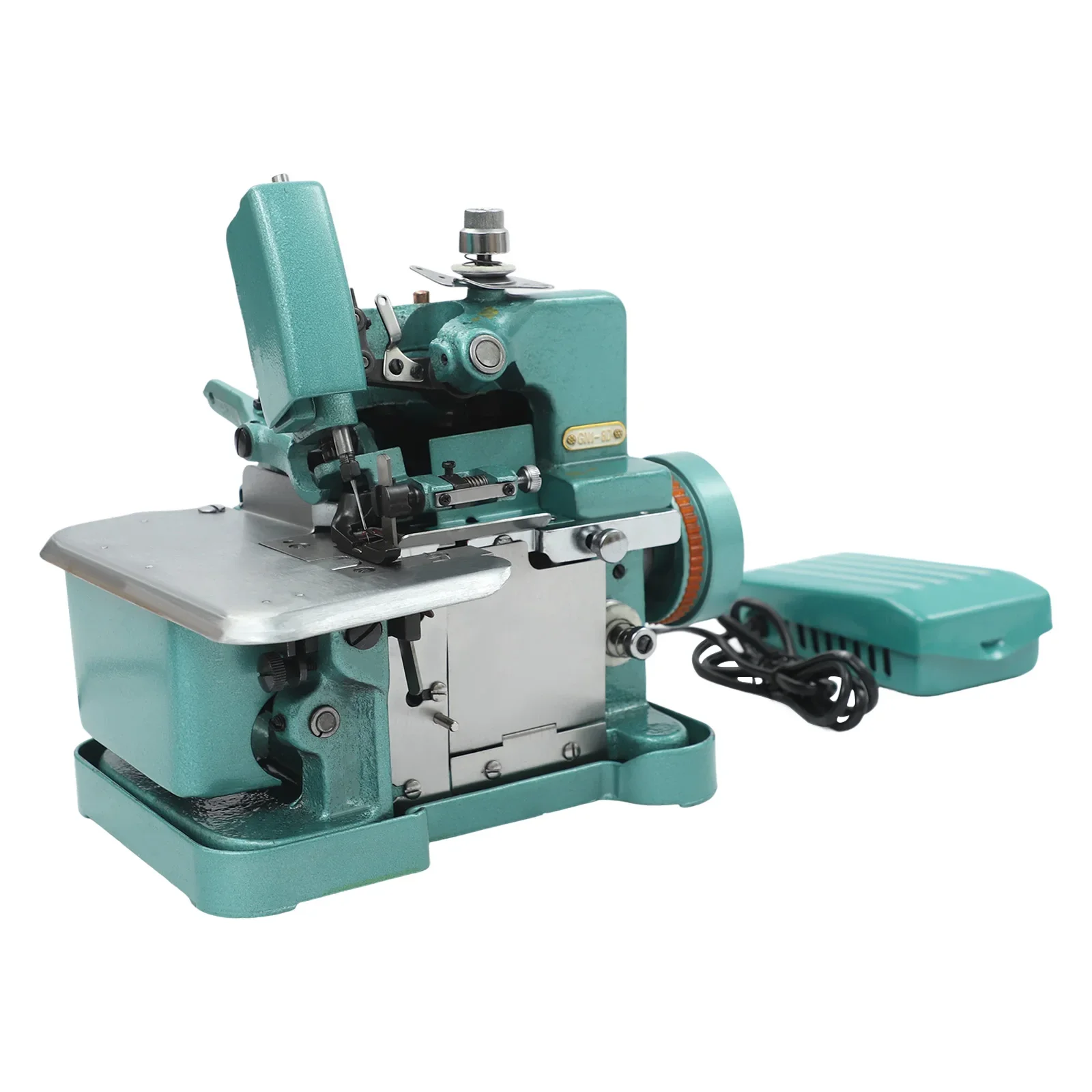 150W 220V Electric Overlock Machine Portable Textile Finishes Overlock Machine W/Foot Switch for Cotton Wool, 3000 Stitches/min