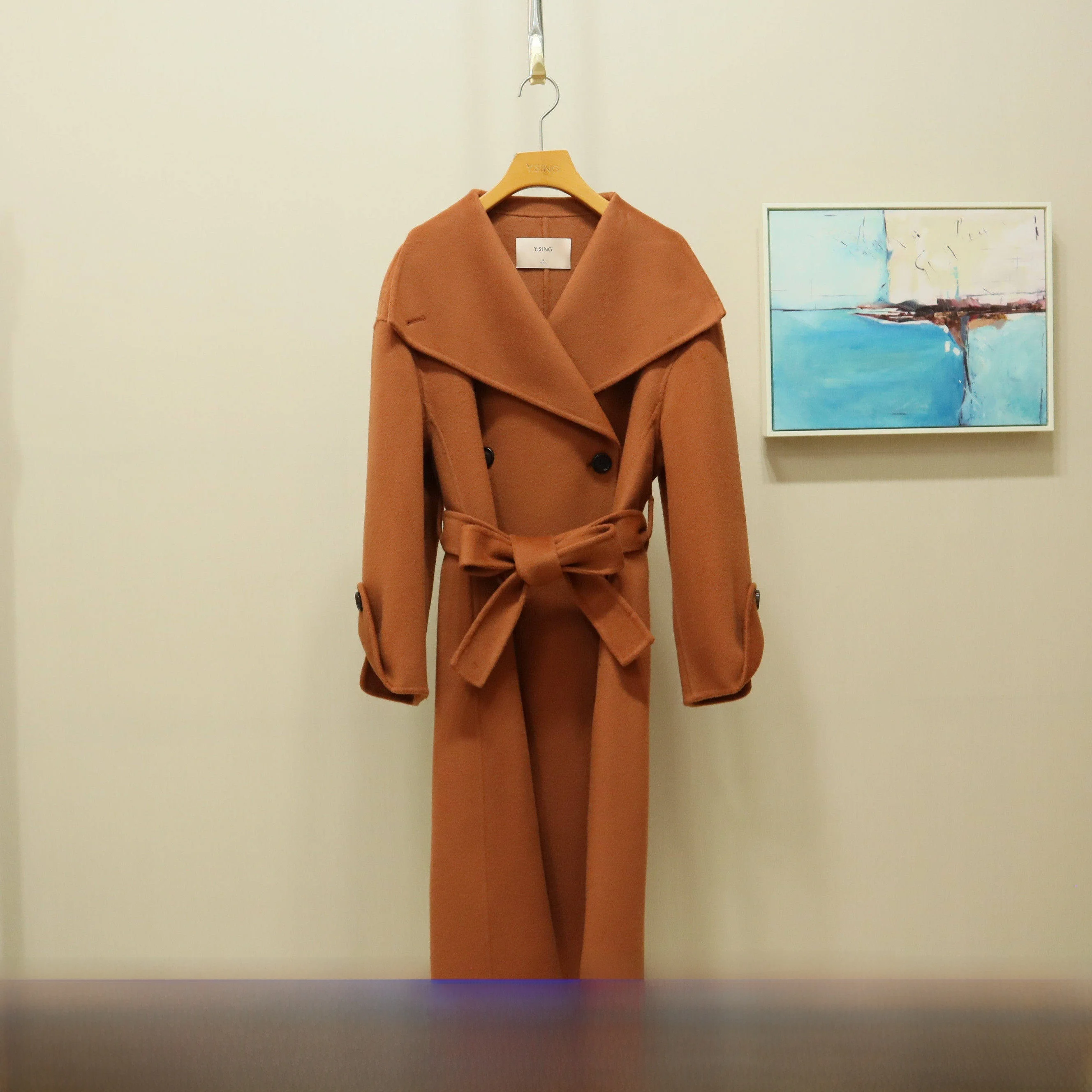 

Winter New Style Woolen Coat Turn-down Collar Thickened Young Women's Fashion Commute Straight-cut Long Sleeve Coat