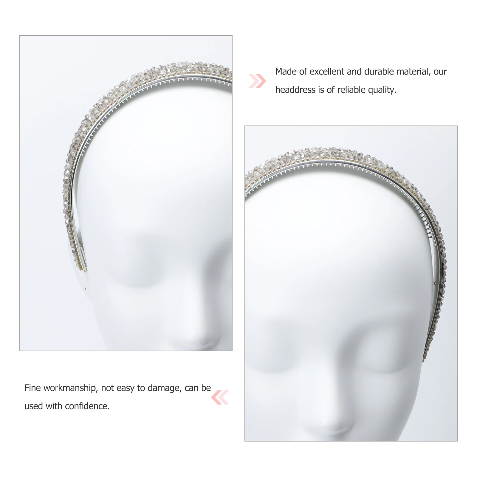 

1pc Stylish Beaded Headband Wide-Sided Hair Headdress Decoration For Party Daily Wear Elegant Lightweight Female Hair Hoop
