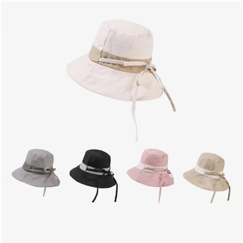 새로운 대형 브림 어부 모자 선 스크린 레이스 업 일 모자 빠른 건조 버킷 모자 여성