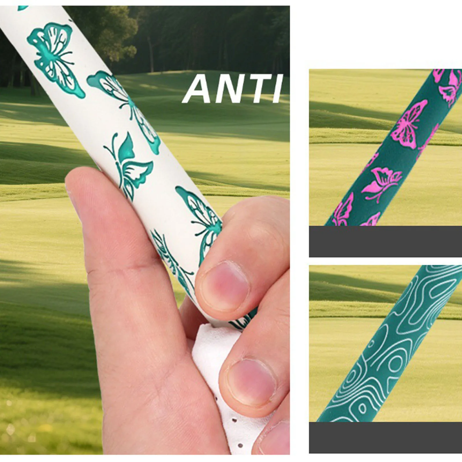 Universal Standard Non-slip Golf Rubber Grips Stylish Printed Golf Club Grip Replacement Accessory