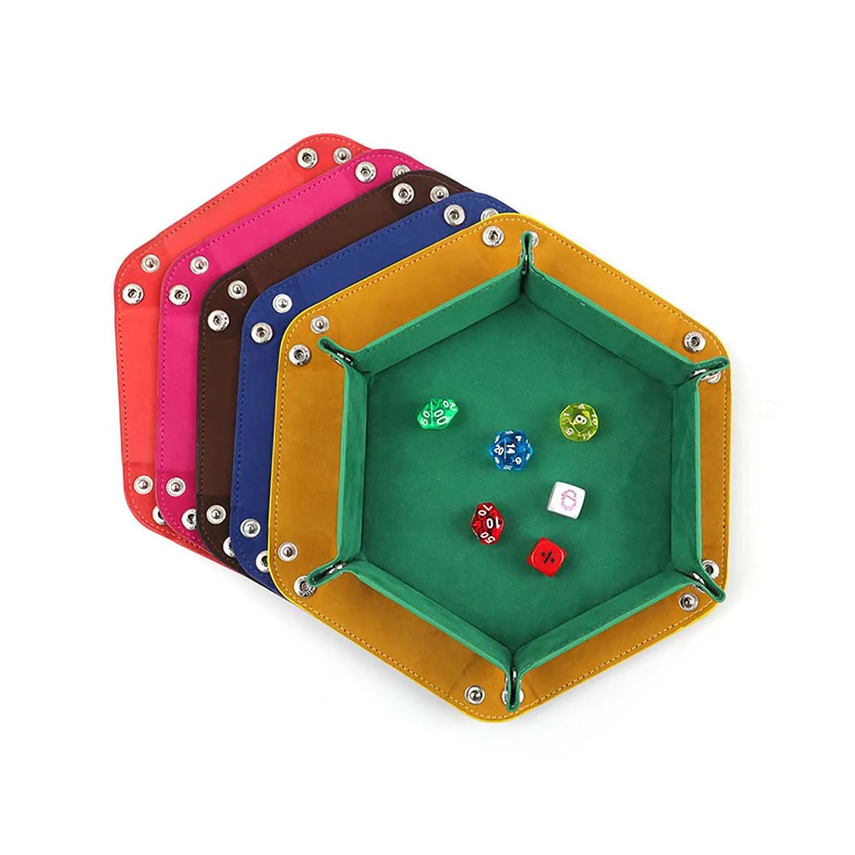 

1 шт., коробка для хранения кубиков 17,5x17,5 см, коробка для ворса, красная чашка для игральных костей, шестиугольная складная чашка для кубиков из искусственной кожи для D&D COC, ролевая игра DND, настольная игра