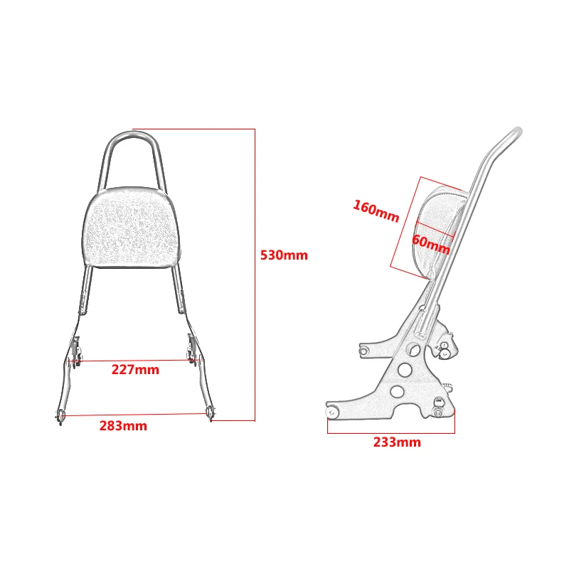 Motorcycle Accessories For Harley Sportster XL883 1200 X48 Forty Eight 2004-2023 Detachable Passenger Rear Backrest Sissy Bar