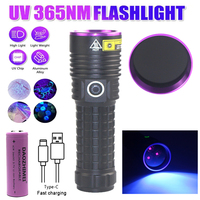 High Power 60W 365NM UV Flashlight Black Mirror Purple Light pet's urine Detection Torch Type-C Rechargeable 26650 Lantern