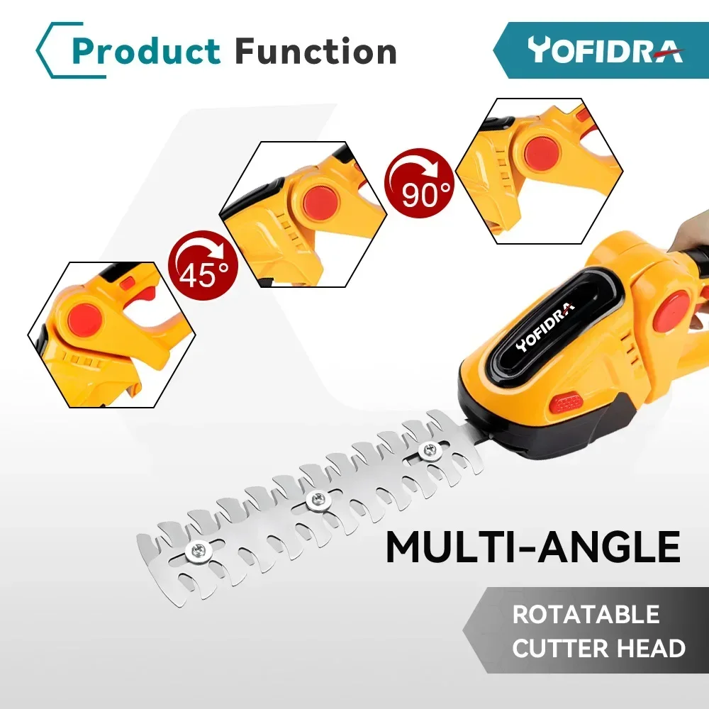 Yofidra 24 V 2-in-1 elektrischer Heckenschere, 20.000 U/min, Haushaltsrasenmäher, Gartenbuchsenschere, Grasschere, Elektrowerkzeug