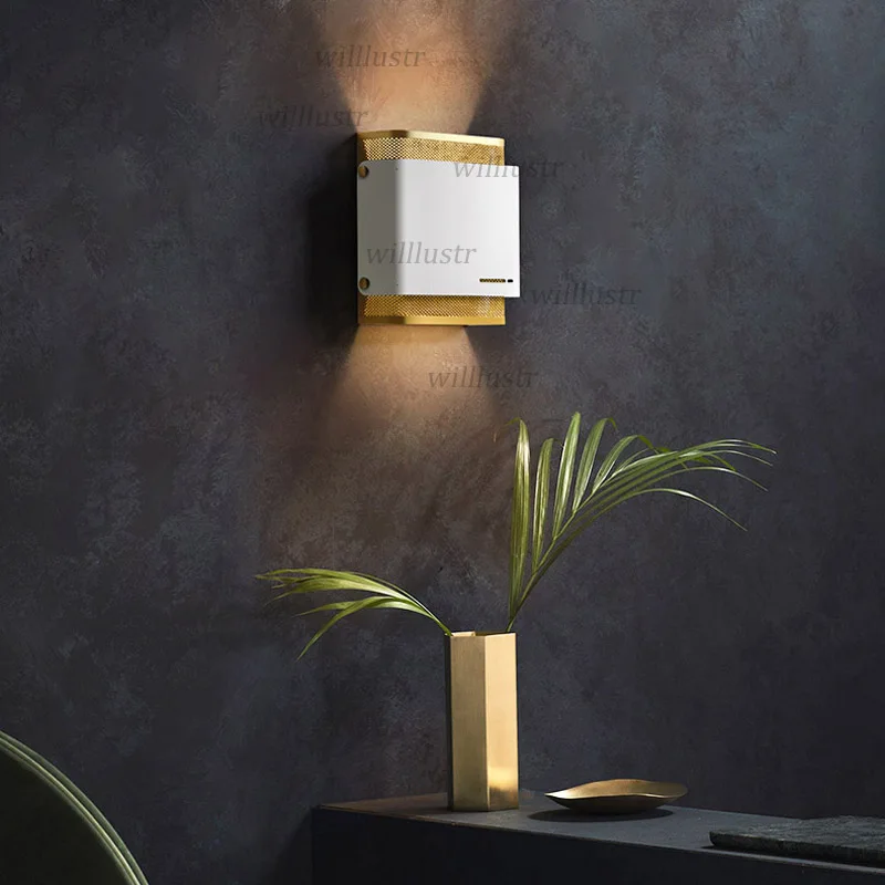 

Black White Gold LED Wall Sconce Creative Iron Net Lamp Hotel Restaurant Store Cafe Foyer Corridor Hallway Bedside Luxury Light