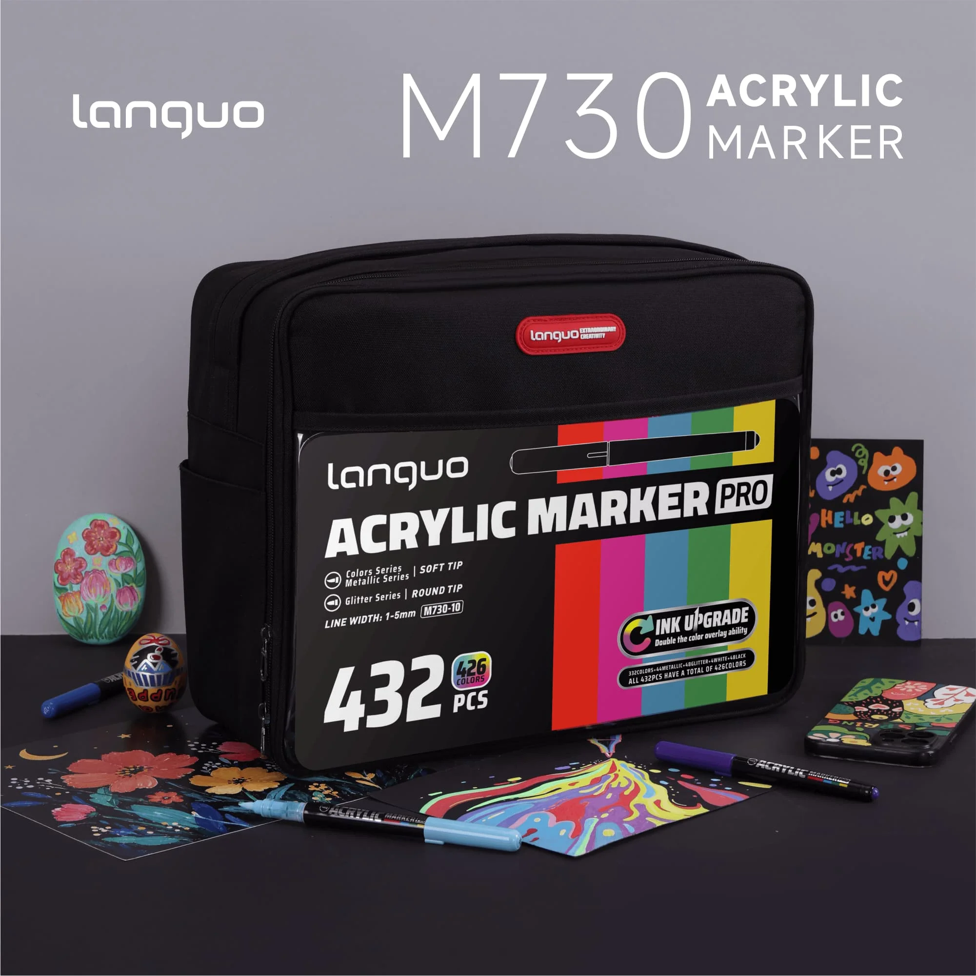 432pcs/426 Colors Direct Liquid Acrylic Marker Pens,With Replacement Pen Tips,Students DIY Graffiti Drawning Pen,Painting Pen