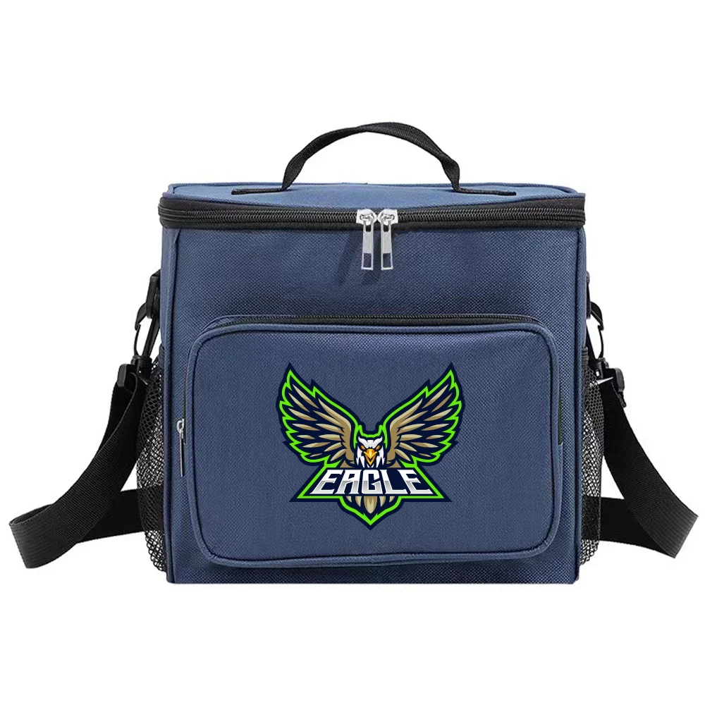 Lunchtas Esthetische Thermische Tas Blauwe Kleur Zak Schattige Trendy Teamlogo Serie Print Tote Food Storagebag Handig Kind