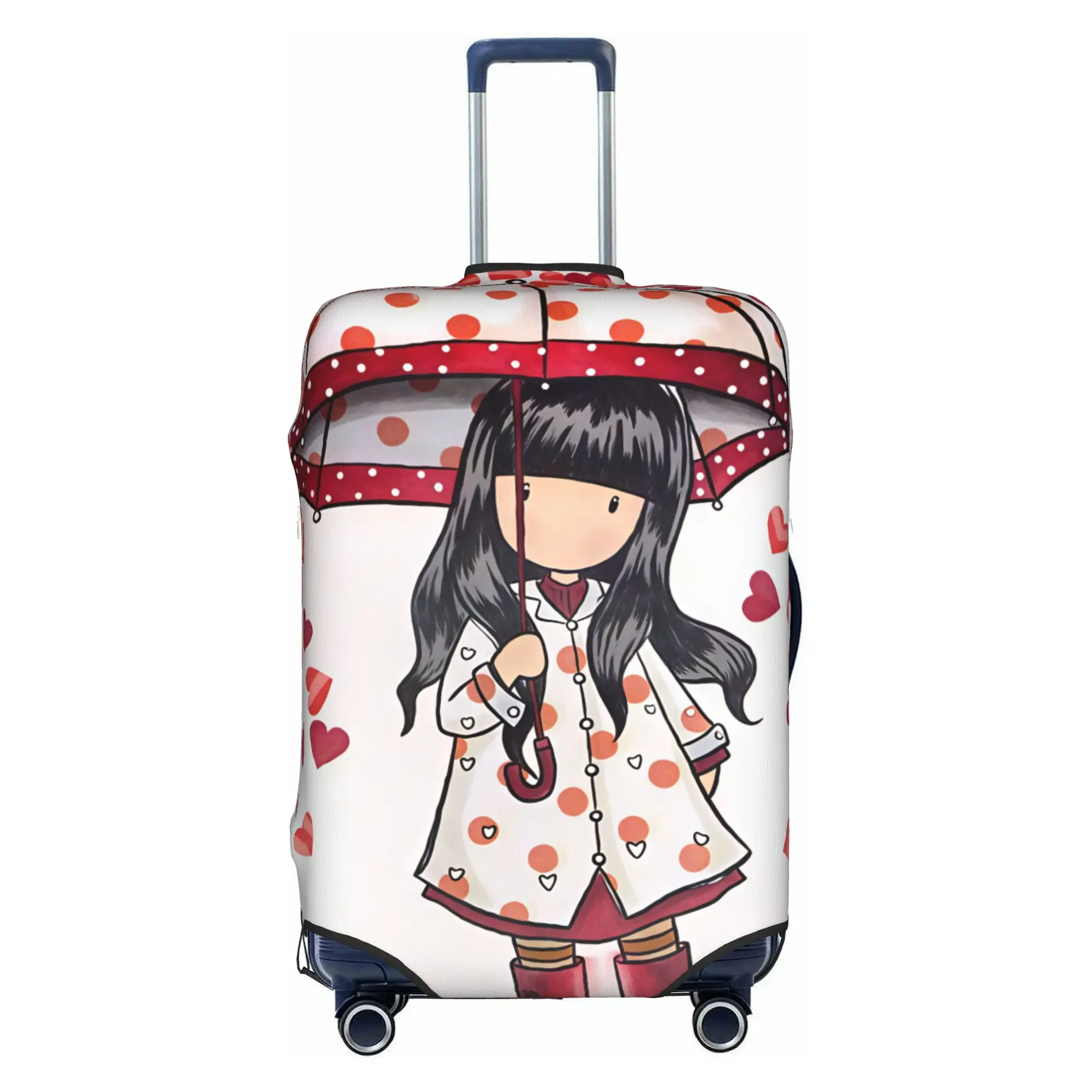 Cute S-Santorod Girl Cartoon Luggage Cover Protector Funny  Travel Suitcase Protective Cover for 18-32 Inch