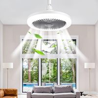 30W E27 LED Ceiling Fan with Light Remote Control Dimmable Ceiling Bulb with Cooling Fan 3 Modes Indoor Bedroom Home Office