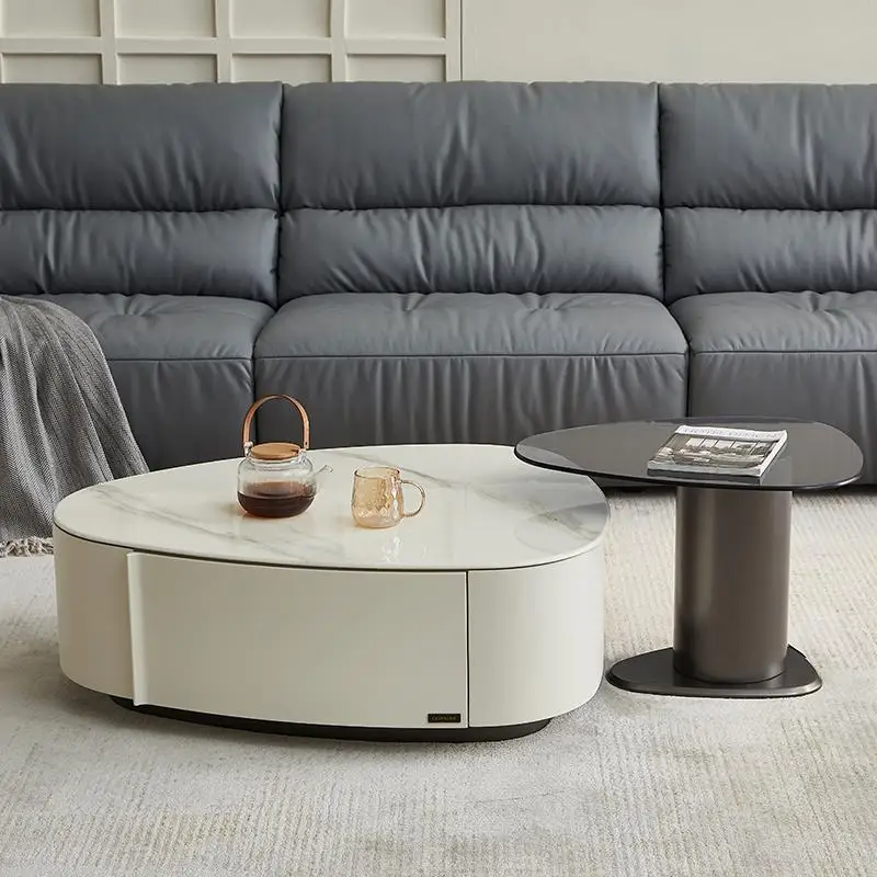 HHCream Wind 809297 Tempered Glass Special-shaped Combination Coffee Table