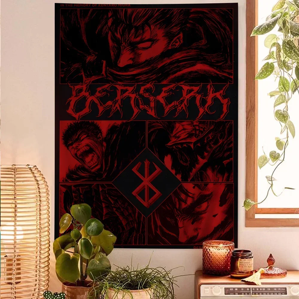 Anime Berserk Hanging Bohemian Tapestry Hanging Tarot Hippie Wall Rugs Dorm Wall Hanging Home Decor