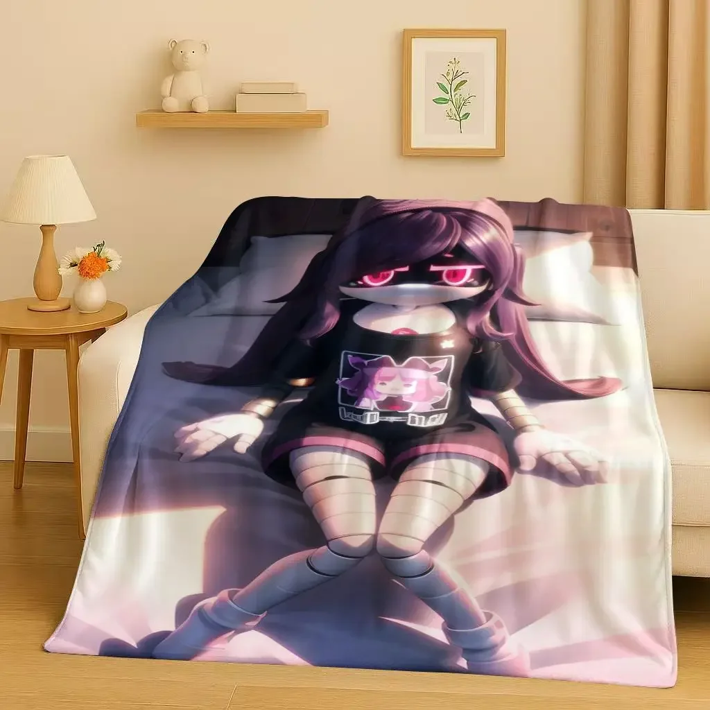 3D Cartoon Murder Drones V Uzi J Robot Flannel Blanket,Ultra Soft Warm Plush Throw for Home Bedroom Bed Sofa Cover Picnic Kids