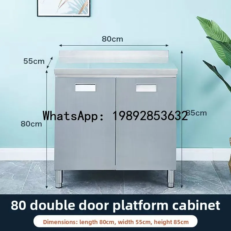 X-18 Stainless Steel Kitchen Cabinet Stove Sink Integrated Cabinet Thickened Household Cabinet Integrated Stove