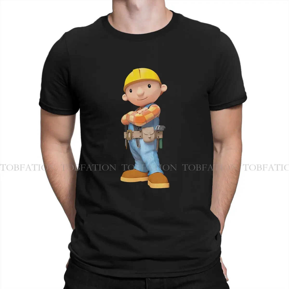 Bob The Builder Engineering Cartoon Boy Tshirt Graphic Men Tops Vintage Goth Summer Clothes 100% Cotton T Shirt