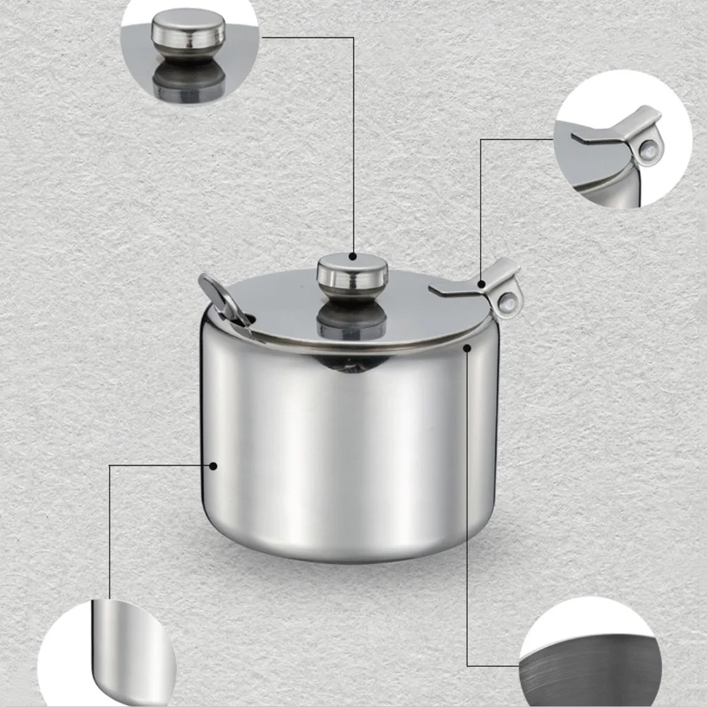 

Stainless Steel Sugar Large Spice Storage Container Seasoning Jar Coffee Tea Salt Pepper Candy Jar Kitchen Pantry Organizer