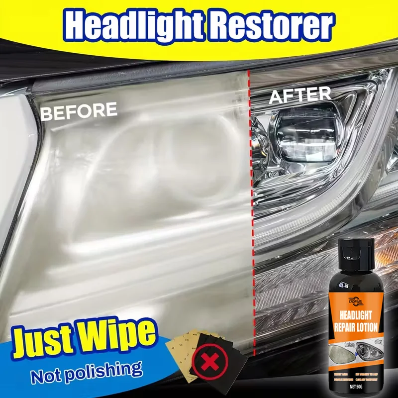 Headlight Rejuvenation Pro: Gel Removes Scratches & Restores Clarity Brightness