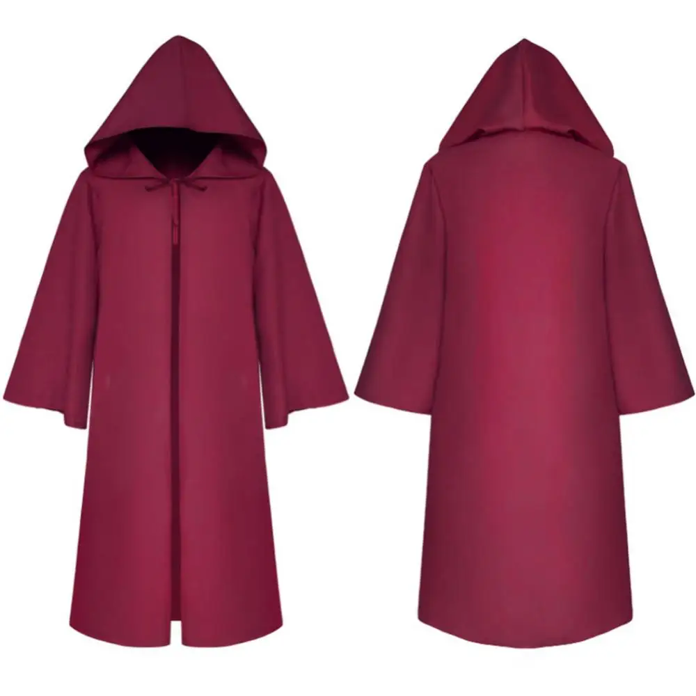 Solid Color Hooded Cloak Adult Kids Cape Witch Vampires Halloween Masquerade Cloak