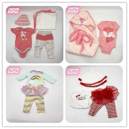 NPK-Handmade Reborn Baby Doll Set, Clothes Accessories, Design for Girl, 20 -22 Inch