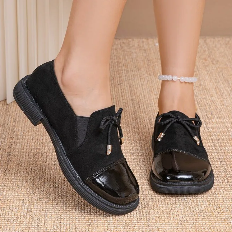 

Plus Size 36-42 Shoes for Women Spring Autumn Fashion Office Pumps Bow Tie Round Toe Square Heel Platform Shoes Zapatos De Mujer