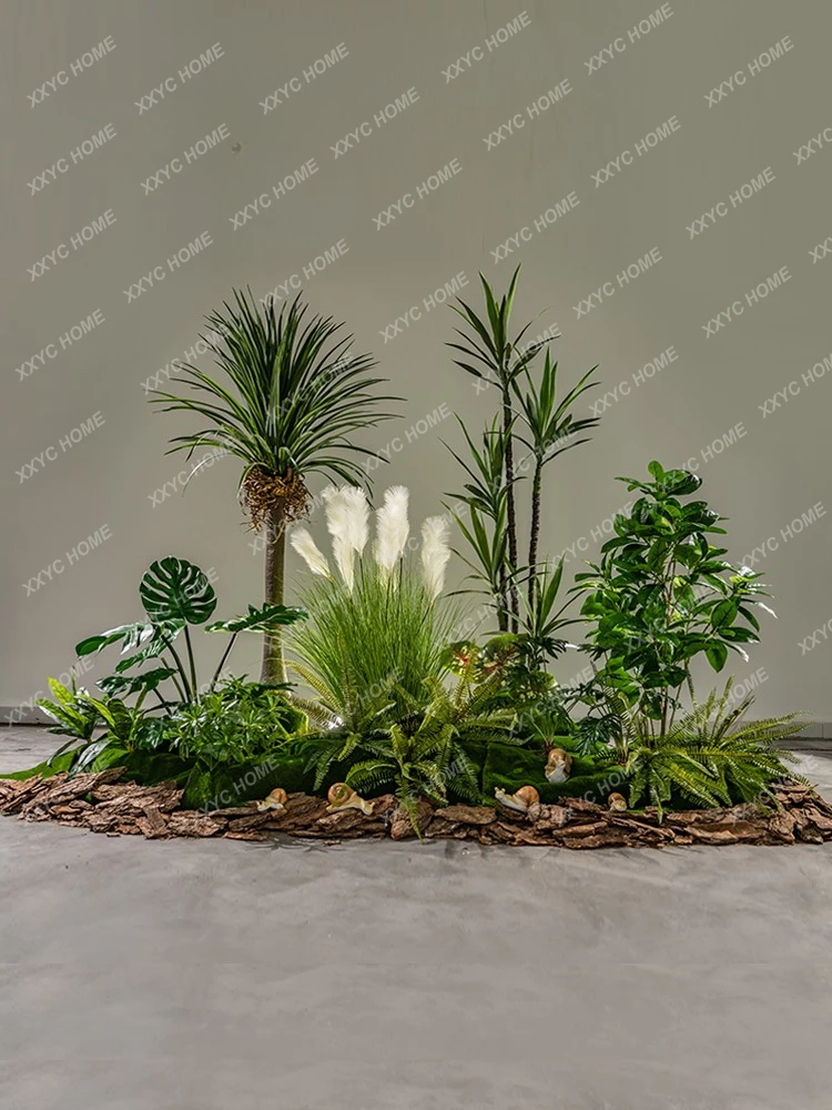 Greenery Fake Trees Potted Staircase Corner Landscape Combined Decoration