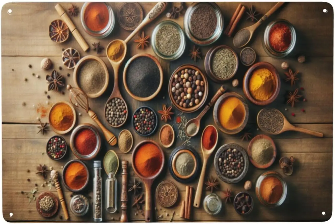 Artisanal Spice Collection metal sign Gourmet Seasonings & Herbs Display metal tin sign Culinary Wall Art for Kitchen a goo sign